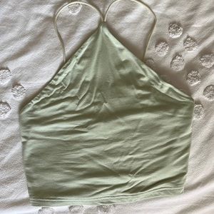 SHEIN pale green cross strap tank top US S